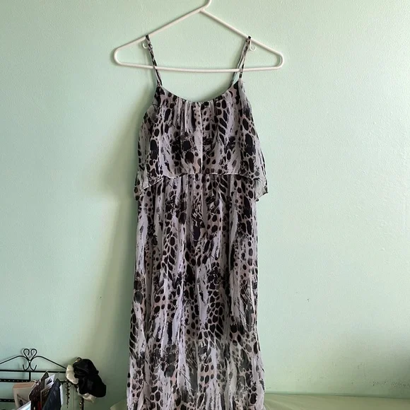 chinese dress ladies Dreamy Day Ruffle Trim Maxi Dress Leopard main image 1